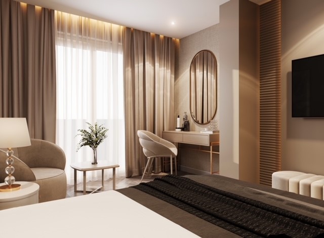 Double standard (pogled na grad + balkon + sofa)